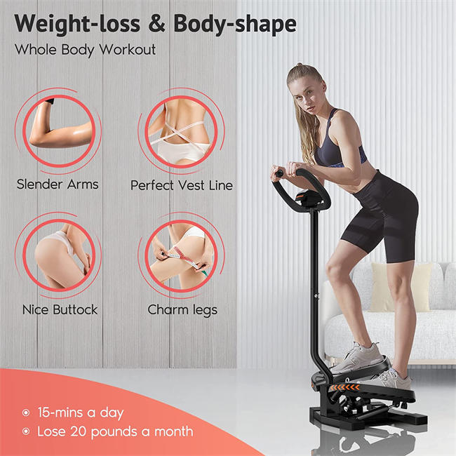Stair Stepper with Resistance Band and Vertical Climber Exercise Machine for Home, More Than 300lbs Weight Capacity